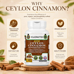 Capsules de cannelle de Ceylan ELEMITO sur un fond neutre