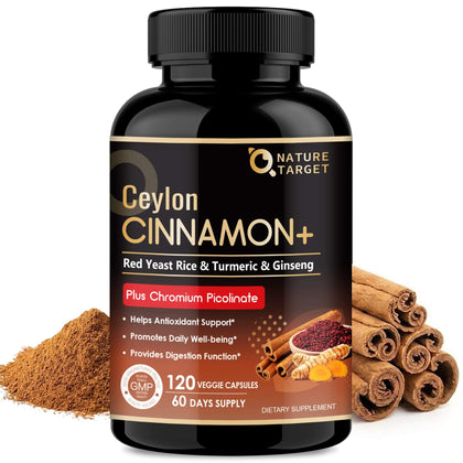 Capsules de Cannelle de Ceylan NATURE TARGET 120 gélules face
