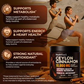 Capsules de cannelle de Ceylan NutriFact 500mg sur une table