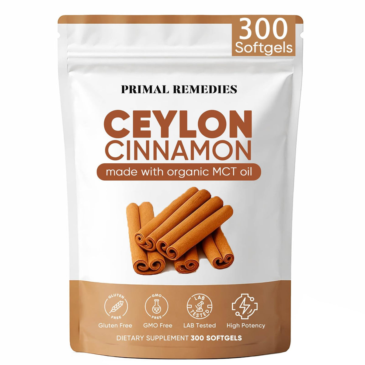 Capsules de Cannelle de Ceylan WHDEOW en flacon de 300 softgels