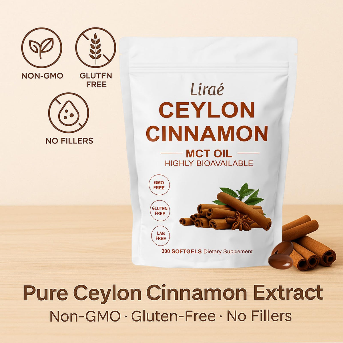 Capsules de cannelle de Ceylan YLOTRE avec étiquette visible