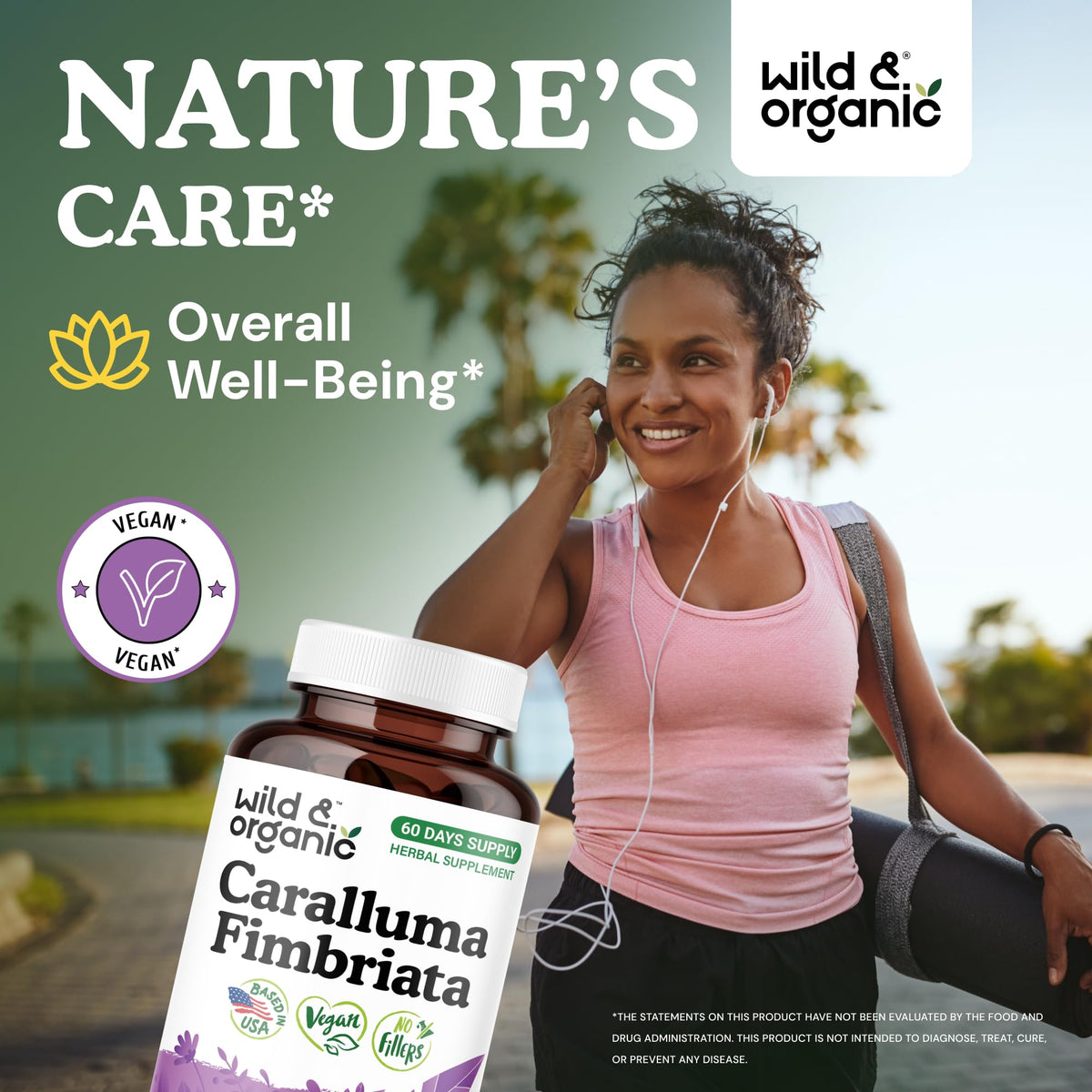 Capsules de Caralluma Wild & Organic avec étiquette visible