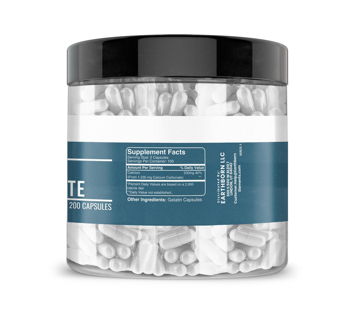 Capsules de carbonate de calcium Earthborn Elements sur une surface