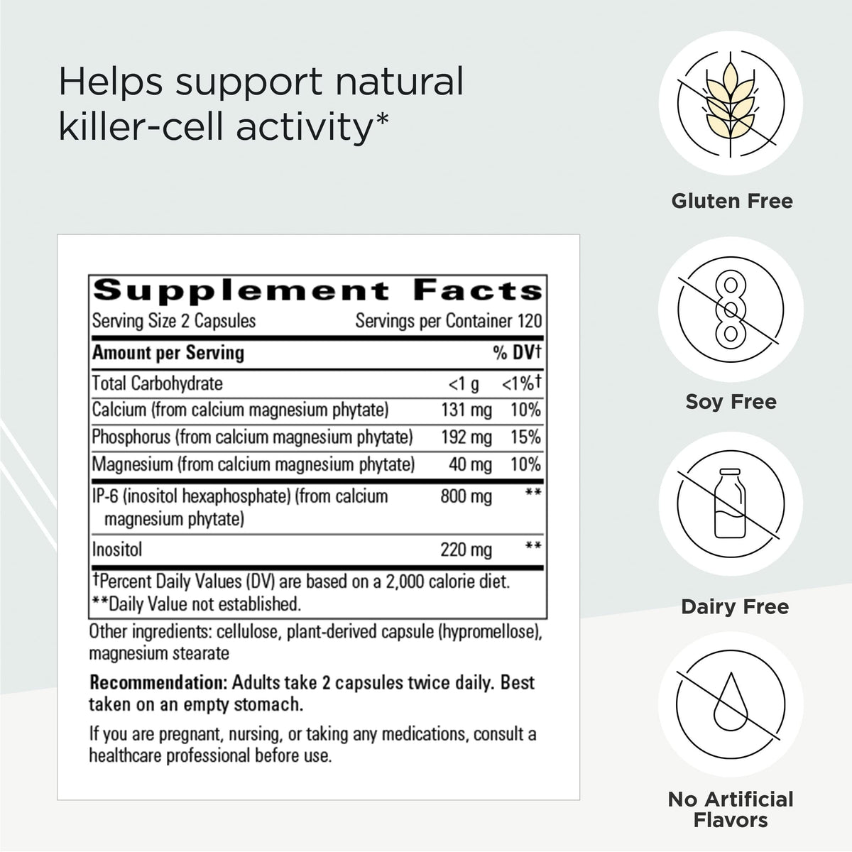 Capsules de Cellular Forte d'Integrative Therapeutics sur une surface blanche