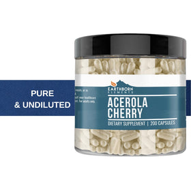 Capsules de Cerise Acerola Earthborn Elements sur fond blanc