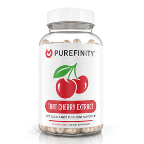 Capsules de cerise PUREFINITY 300mg vue de face avec emballage.