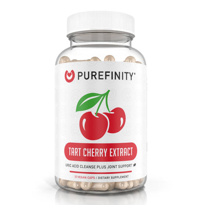 Capsules de cerise PUREFINITY 300mg vue de face avec emballage.