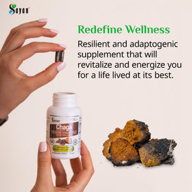 Capsules de Chaga Sayan avec un verre d'eau