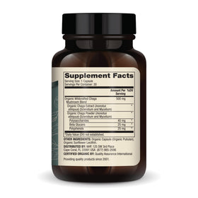 Capsules de Champignon Chaga Bio Dr. Mercola sur fond blanc