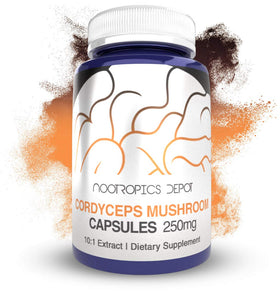 Capsules de Champignon Cordyceps Nootropics Depot, pot de 180 comprimés