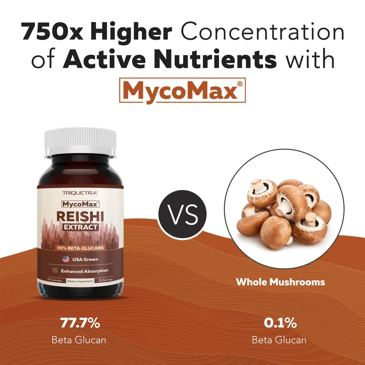 Capsules de champignon Reishi bio sur fond neutre