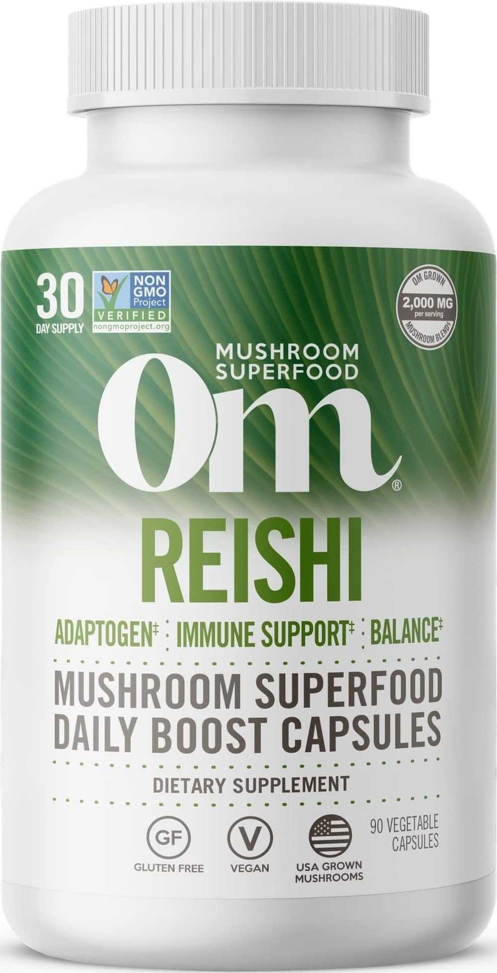 Capsules de champignon Reishi OM MUSHROOM SUPERFOOD, vue de face