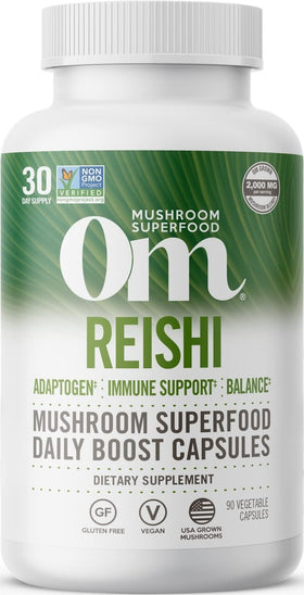 Capsules de champignon Reishi OM MUSHROOM SUPERFOOD, vue de face
