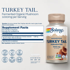 Capsules de champignon Turkey Tail dans la bouteille SOLARAY