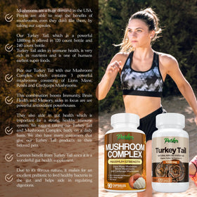 Capsules de champignon Turkey Tail Parker Naturals à côté d'autres compléments alimentaires