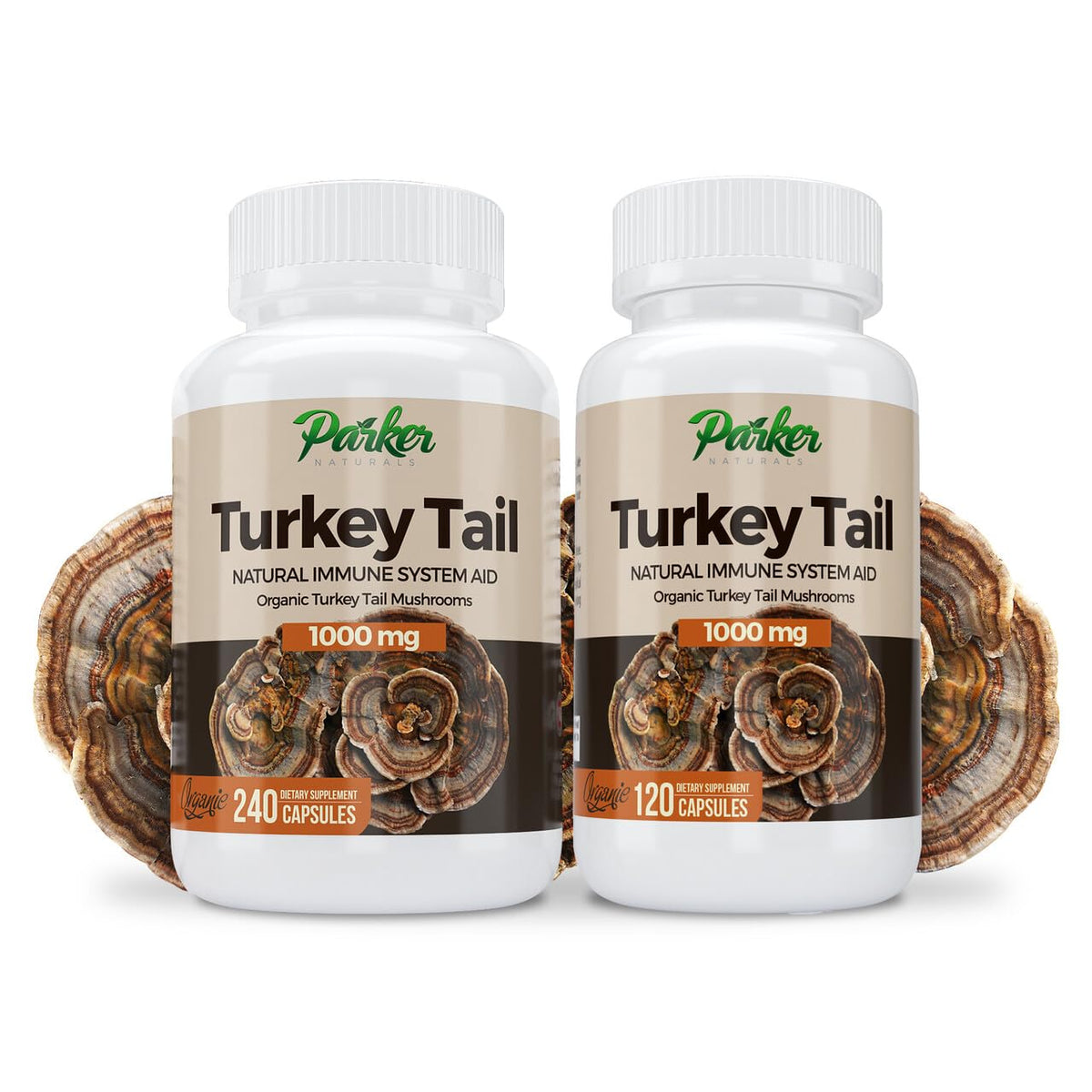 Capsules de champignon Turkey Tail Parker Naturals - dosage de 1000 mg