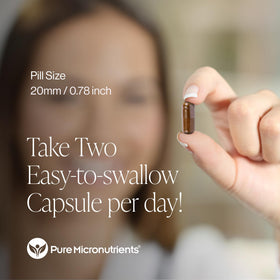 Capsules de champignons Pure Micronutrients dans un verre