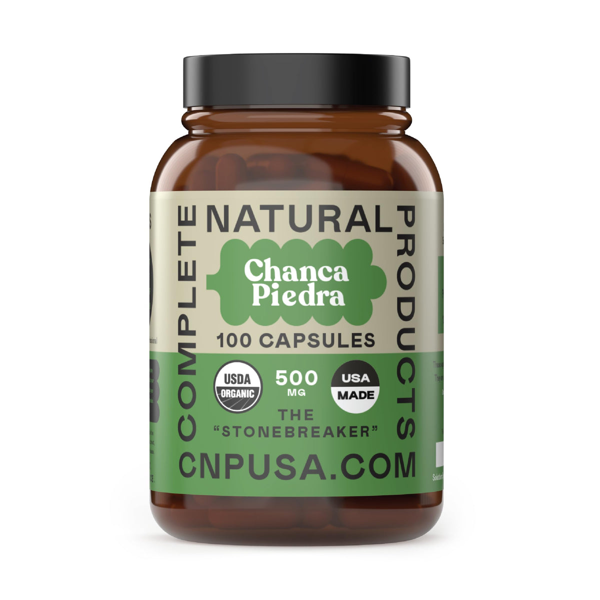 Capsules de Chanca Piedra 500mg vue de face avec étiquette