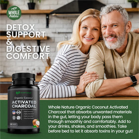 Capsules de charbon actif de coco Whole Nature, format pratique