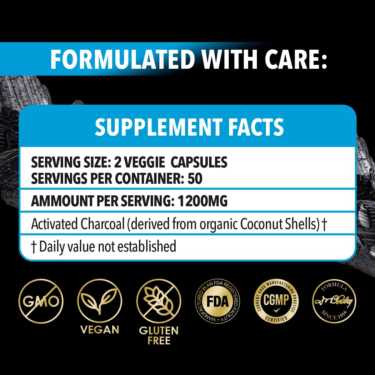 Capsules de charbon actif Dr. Robaina dans une main