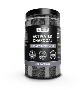 Capsules de charbon actif PURE ORIGINAL INGREDIENTS en vue de face