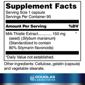 Capsules de Chardon-Marie Douglas Laboratories 150 mg - vue de face