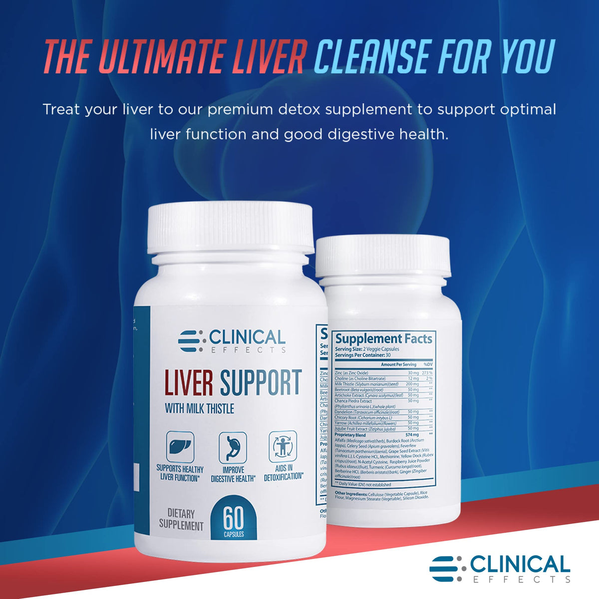 Capsules de chardon-Marie et zinc dans un flacon Clinical Effects