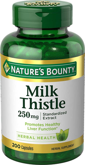 Capsules de chardon-marie Nature's Bounty 250 mg, vue avant avec l'emballage