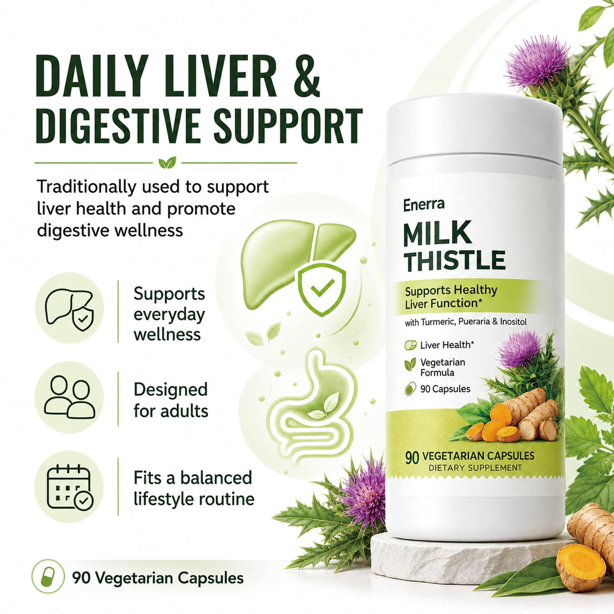 Capsules de Chardon-Marie orgatics avec Vitamine C et Inositol