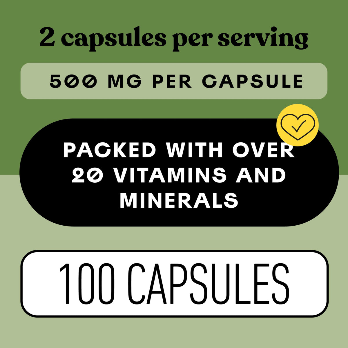 Capsules de chlorella bio sur une table en bois