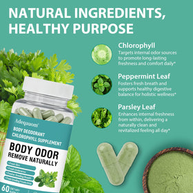 Capsules de chlorophylle Adeqauom, détail des capsules