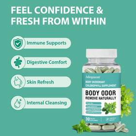 Capsules de chlorophylle Adeqauom sur une table