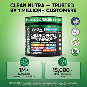 Capsules de chlorophylle Clean Nutraceuticals en format végétarien