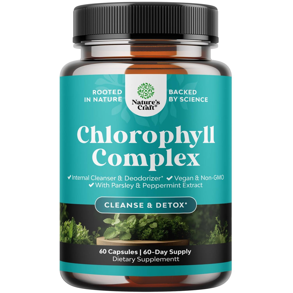Capsules de chlorophylle Natures Craft 60 unités vue avant