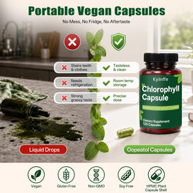 Capsules de chlorophylle Oopeatol dans une main