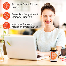 Capsules de Choline Bitartrate 550mg Temimar sur fond blanc