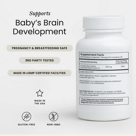 Capsules de choline Perelel sur une surface blanche