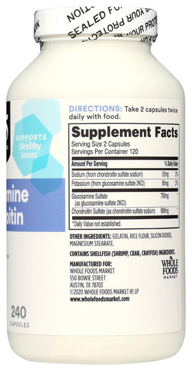 Capsules de chondroïtine 365 dans une main