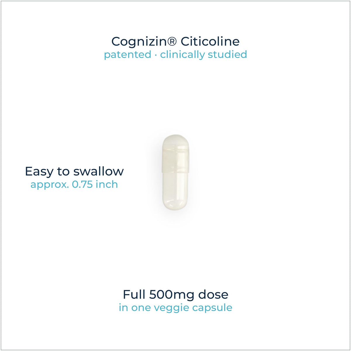 Capsules de Citicoline 500mg avec un fond neutre