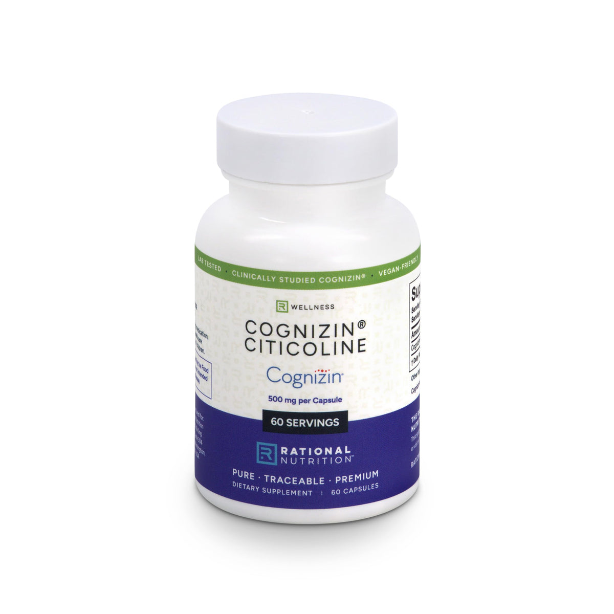 Capsules de Citicoline 500mg de Rational Nutrition, vue de face