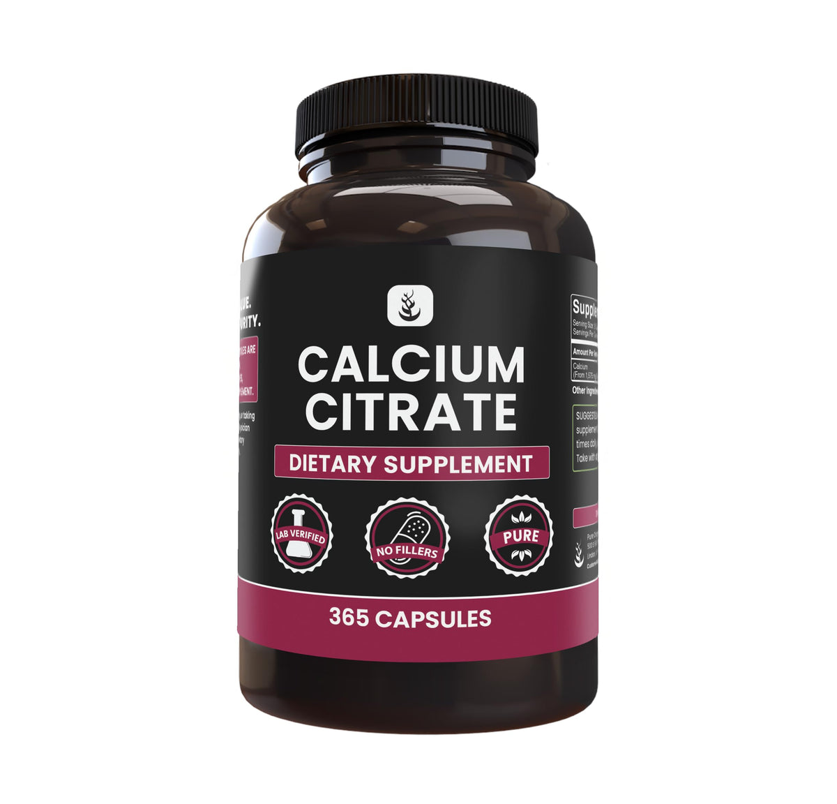 Capsules de Citrate de Calcium Pure Original Ingredients vue de face