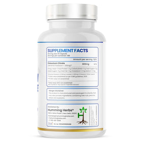 Capsules de citrate de potassium Humming Herbs dans le flacon