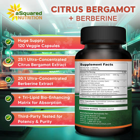 Capsules de Citrus Bergamot avec Berbérine dans un verre