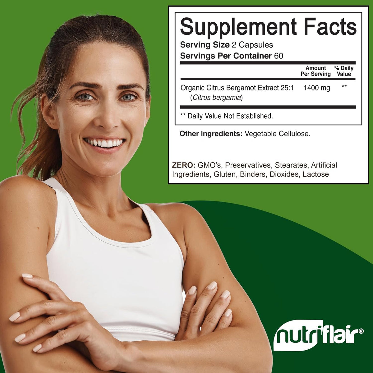 Capsules de Citrus Bergamot NutriFlair sur une surface en bois