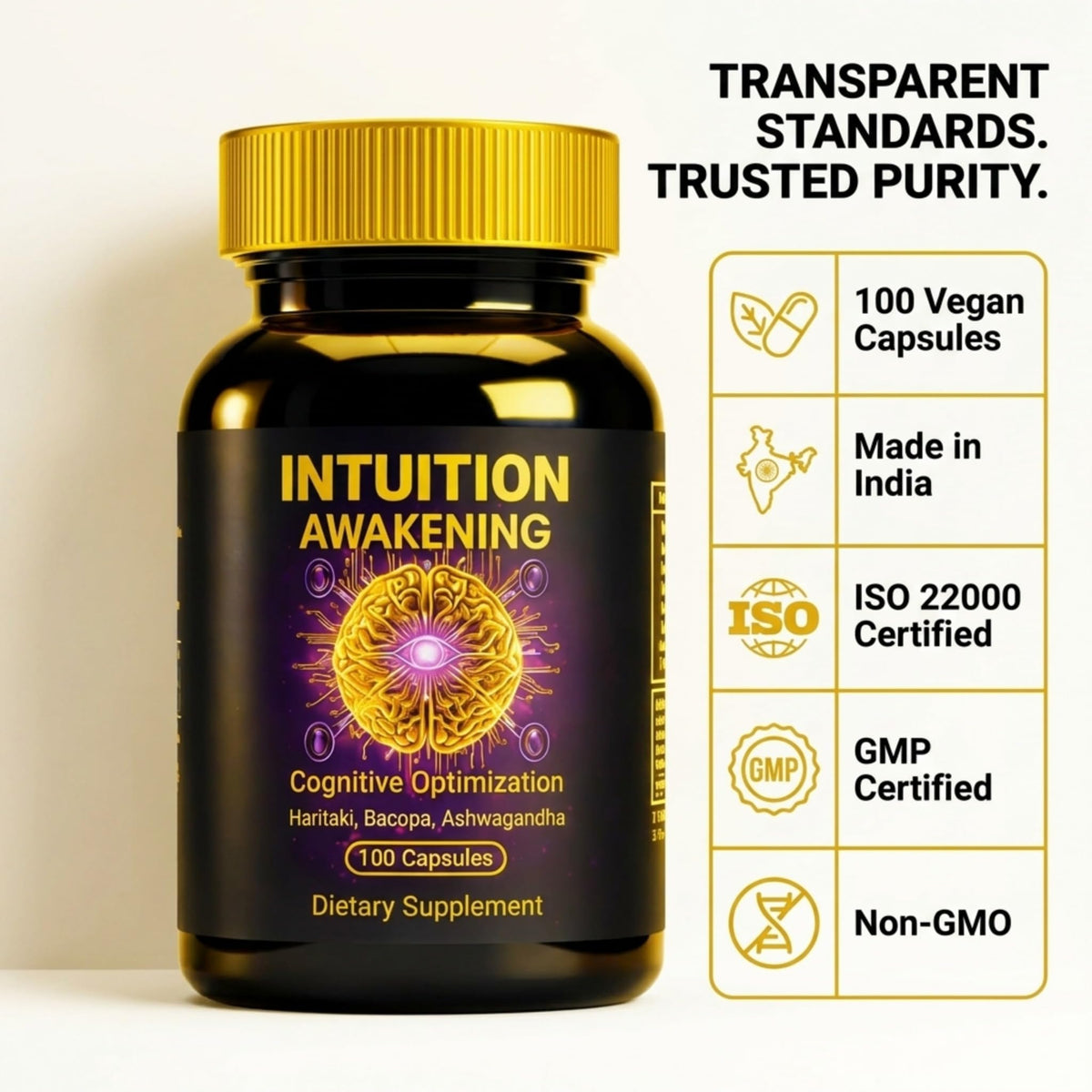 Capsules de Clarté Mentale Kailash Herbals en gros plan
