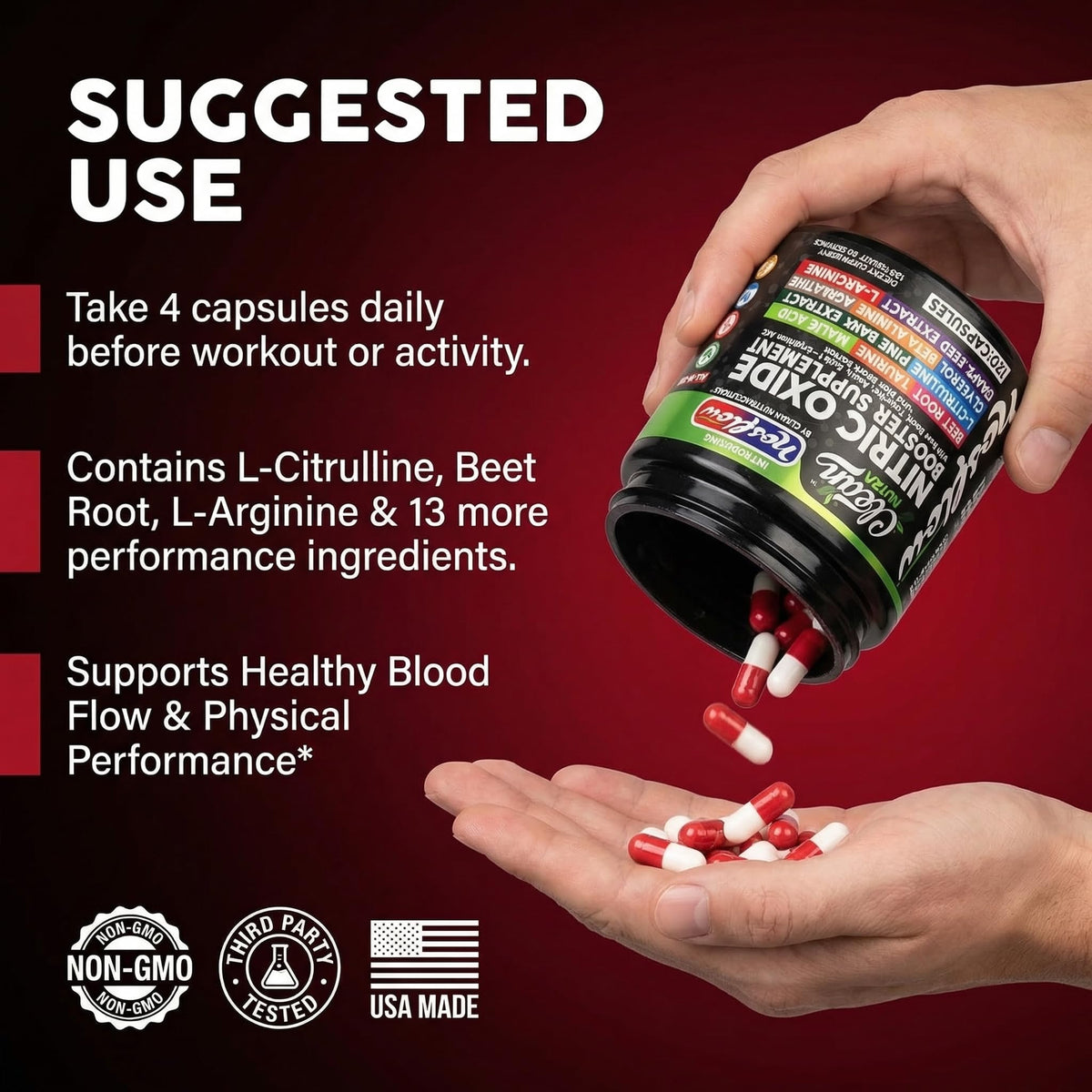 Capsules de Clean Nutraceuticals NosFlow sur un fond blanc