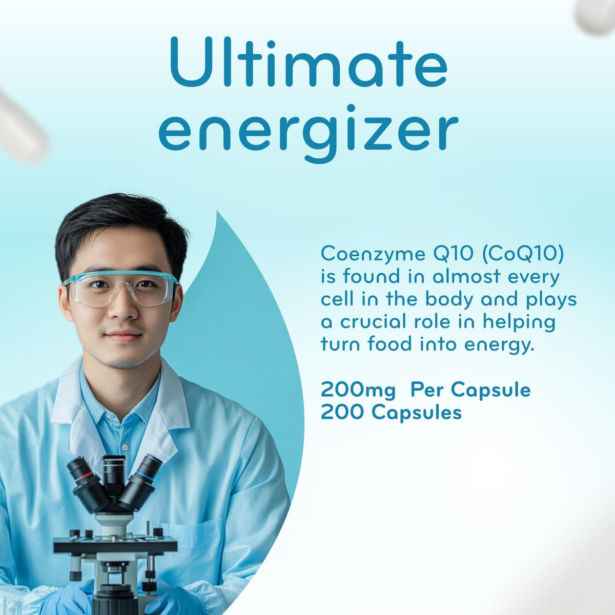 Capsules de Clear Formulas CoQ10 dans une main