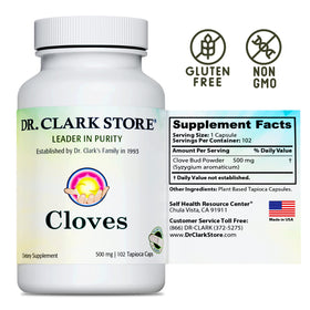 Capsules de clou de girofle Dr Clark Store dans une main