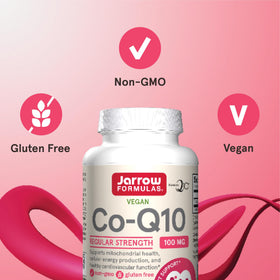 Capsules de Co-Q10 Jarrow Formulas dans une main