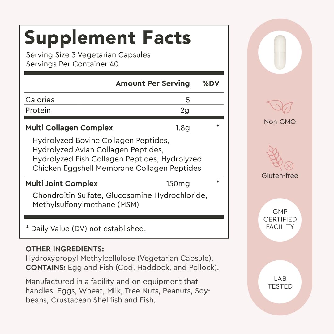 Capsules de collagène Alaya Naturals sur une table en bois